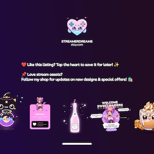 banner showcasing a variety of digital streaming assets available from the shop, including Twitch widgets, overlays, emotes, sub badges, alerts, panels, and chat commands tools. Features Chat Punisher interactive Twitch widget, Halloween overlays, animated VTuber assets, OBS and StreamElements compatible designs. Perfect for streamers seeking customizable stream graphics, cozy VTuber branding, and interactive Twitch tools.