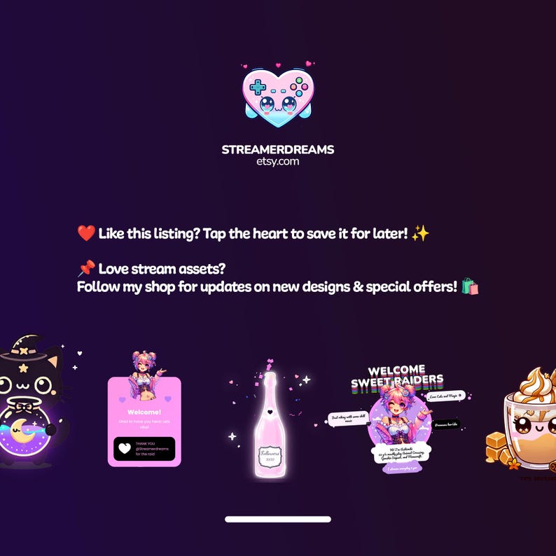banner showcasing a variety of digital streaming assets available from the shop, including Twitch widgets, overlays, emotes, sub badges, alerts, panels, and chat commands tools. Features Chat Punisher interactive Twitch widget, Halloween overlays, animated VTuber assets, OBS and StreamElements compatible designs. Perfect for streamers seeking customizable stream graphics, cozy VTuber branding, and interactive Twitch tools.