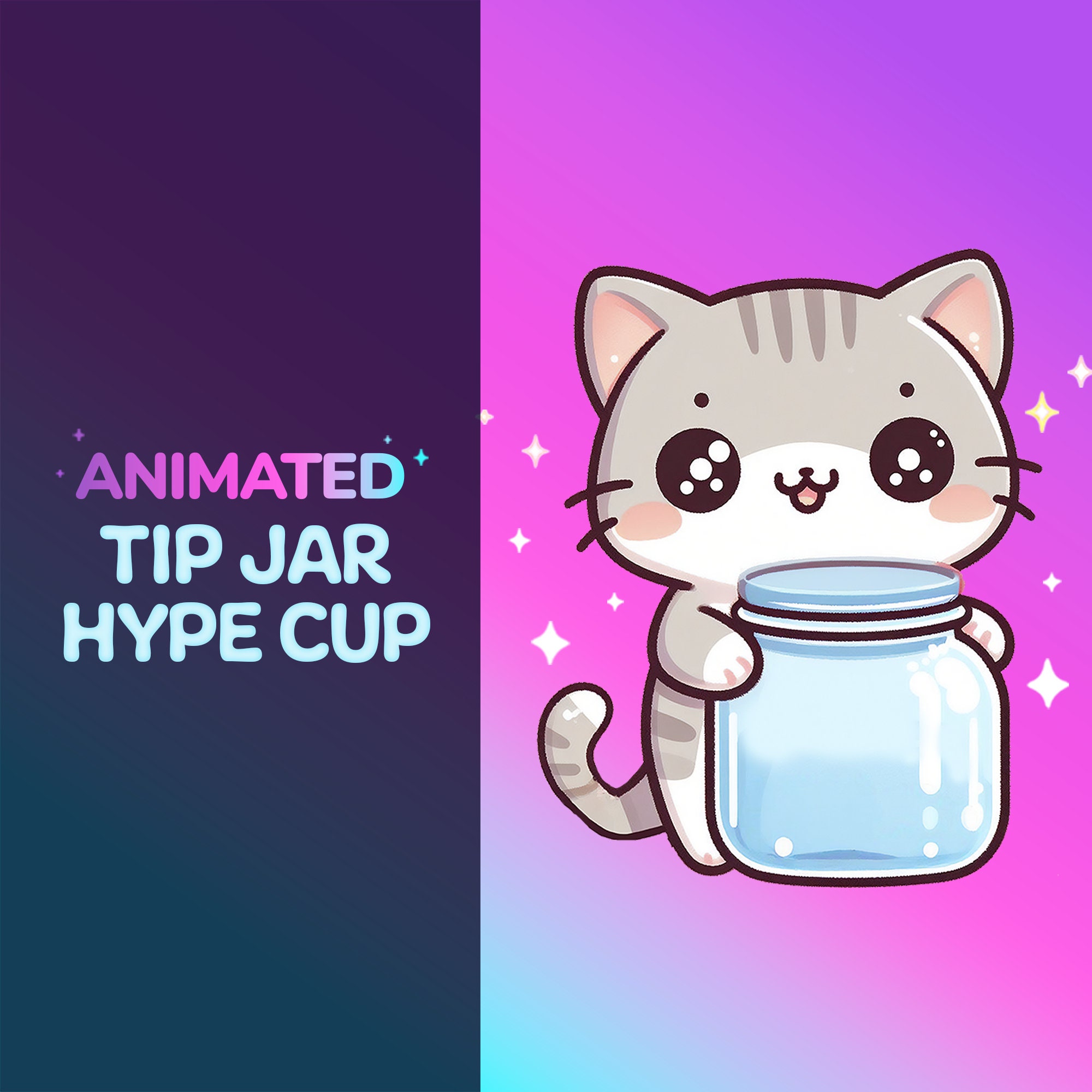 Animated Hype Cup / Tip Jar. Stream Decoration for Twitch Youtube