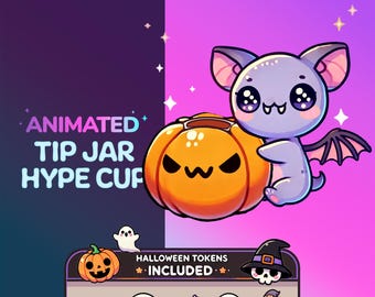 Animated Hype Cup / Tip jar. Stream decoration Twitch Youtube. Cute Halloween Bat For Streamelements | Obs | StreamLabs. Easy Installation