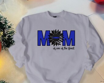 Law Enforcement Mom Sweatshirt: Thin Blue Line Police Gift