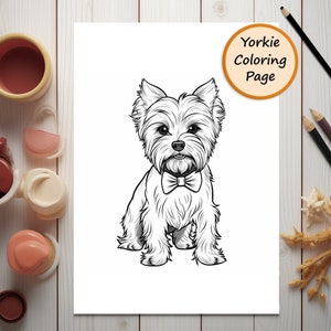 Yorkshire Terrier | Yorkie | Coloring Page | Pet Portrait | Printable Coloring Page | Coloring for Adults | Instant Download Commercial Use