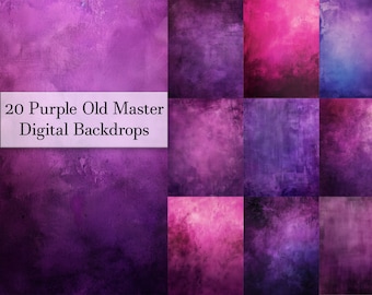 20 Purple Old Master Backgrounds, Vintage, Photography Digital Backdrop, Digital Background, Studio Portrait, PNG, Commercial Use