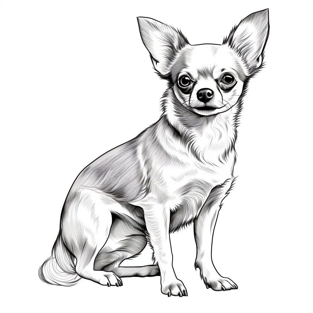 Chihuahua Dog Coloring Page Pet Portrait Printable Coloring