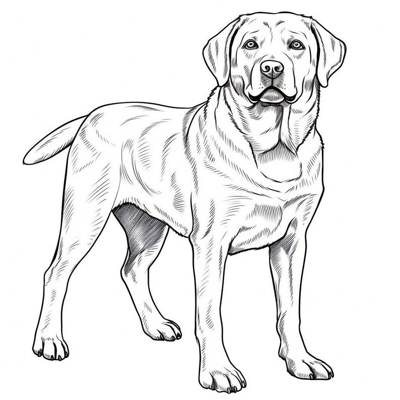 Labrador Dog Coloring Page Dog Portrait Printable Coloring - Etsy