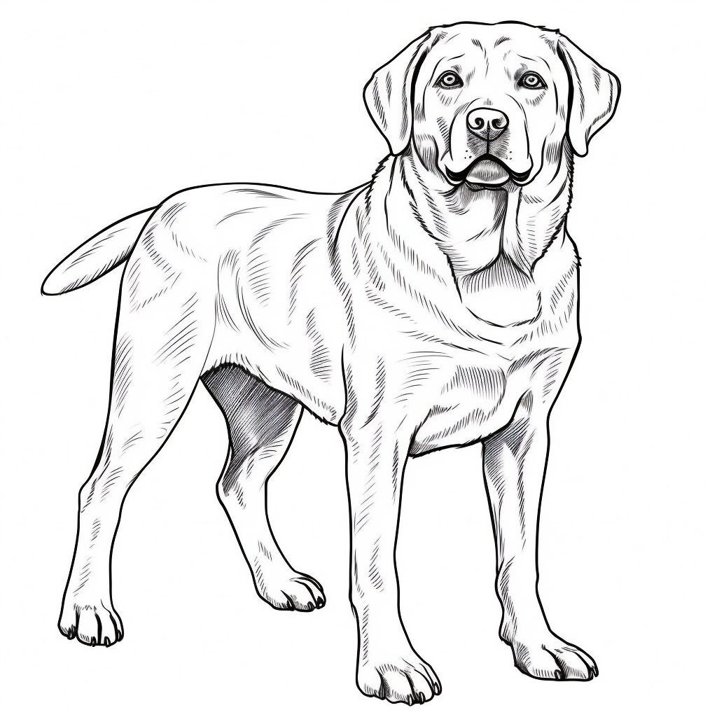 Labrador, Dog, Coloring Page, Dog Portrait, Printable Coloring Page