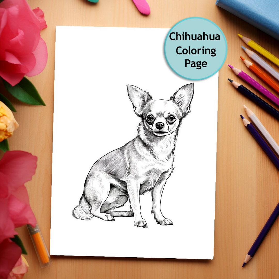 Chihuahua | Dog | Coloring Page | Pet Portrait | Printable Coloring ...