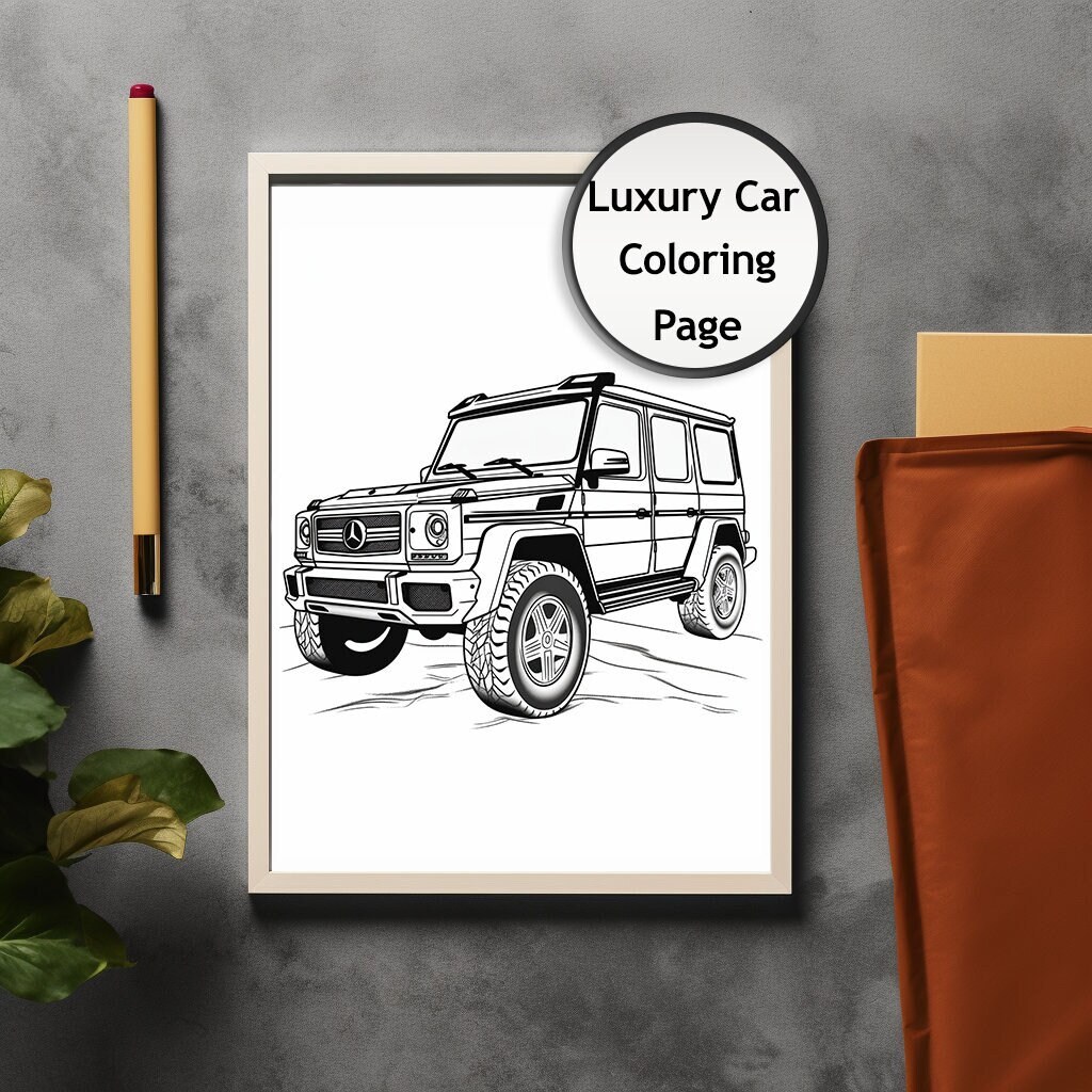 Luxury Cars Coloring Page, Race Car, Vehicle, Car, Printable Coloring
