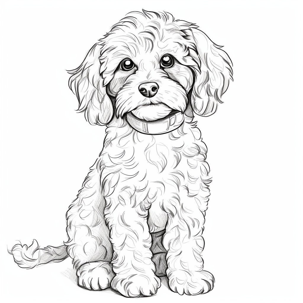 Cavapoochon Dog Coloring Page Dog Portrait Printable Coloring Page cavapoochon-dog-coloring-page-dog-portrait-printable-coloring-page