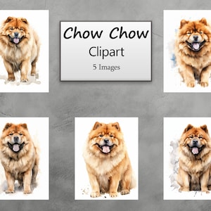 Chow Chow, Dog Clipart, Watercolor Clipart, Pet Portrait, Scrapbooking, Paper Crafts, Digital Prints, PNG, Instant Download, Commercial Use