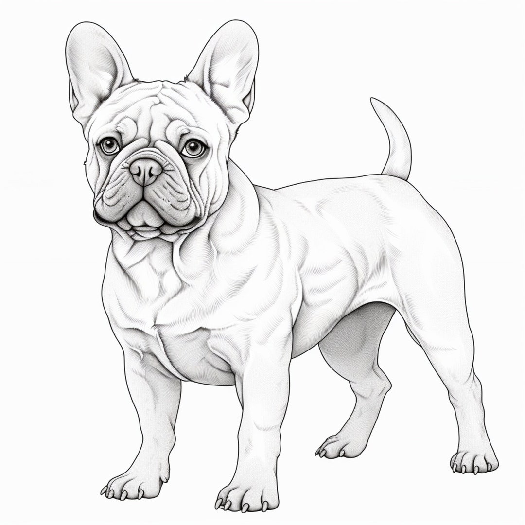 French Bulldog Dog Coloring Page Pet Portrait - Etsy