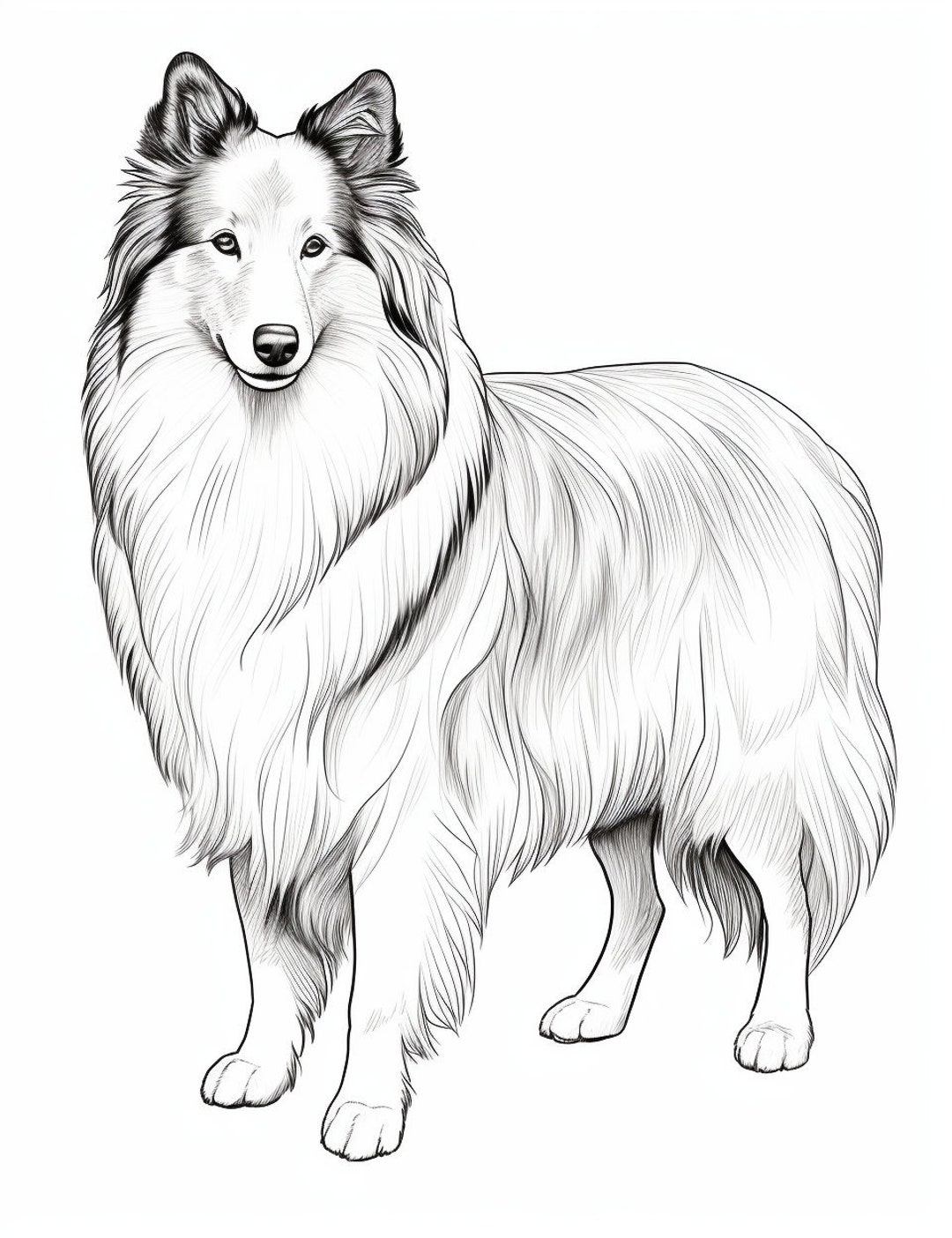 Printable Coloring Page Sheltie Instant Download - Etsy