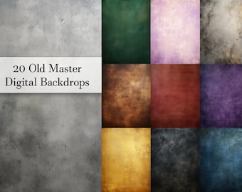 20 Old Master Backgrounds, Vintage, Photography Digital Backdrop, Digital Background, Studio Portrait, PNG, Digital Download, Commercial Use