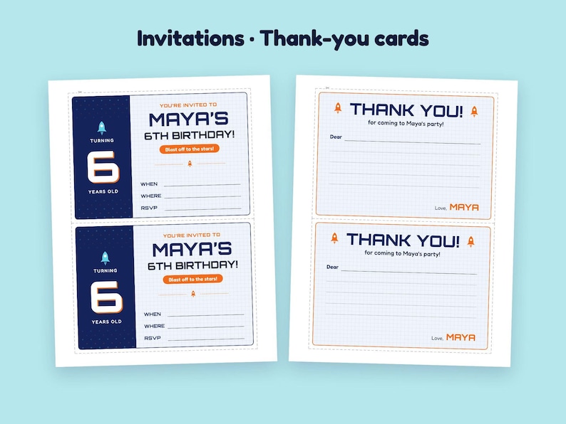 Personalized Outer Space Birthday Party Printables, Space Invitation ...