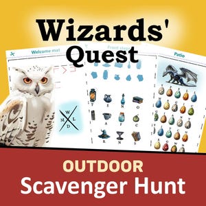 Wizard Outdoor Scavenger Hunt: Kids Puzzle Game (PDF Download)