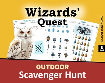 Wizard Outdoor Scavenger Hunt: Kids Puzzle Game (PDF Download)
