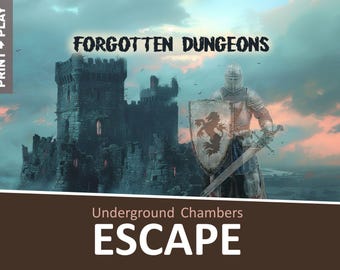 Printable escape room, Family Teens Adults, Medieval castle dungeon escape, Game night, Home adventure, DIY puzzles