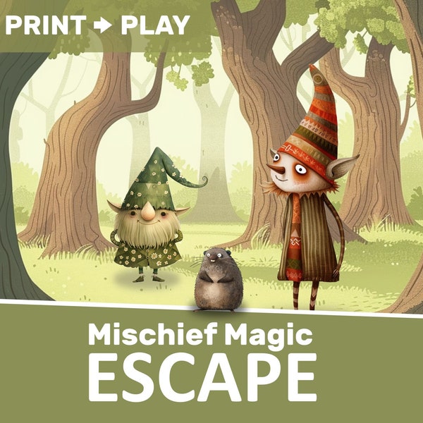 Printable Escape Room for Kids, DIY Escape Kit, Children's Party Game, Instant Download PDF, Magic Forest Theme, Escape room at Home