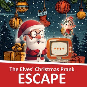 Kids Christmas Escape Room, Printable Children's Game, Indoor Party, Santa and Elves, Winter Break Sleepover Fun, Instant Download