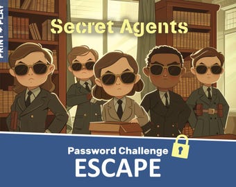 Printable Escape Room, Secret Agent Game for Kids, Birthday Party Game, Spy Mission, Instant Download, Family Fun