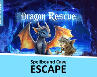 Printable Escape Room, Game for Kids, Escape Room Kit, Birthday Party Game, Dragons & Goblins, Instant Download, Kids 6+, Family Fun