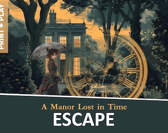 Printable escape room, Mystery manor, Family game night, Teens and adults, Instant download, Home adventure, DIY puzzles, Secret manor