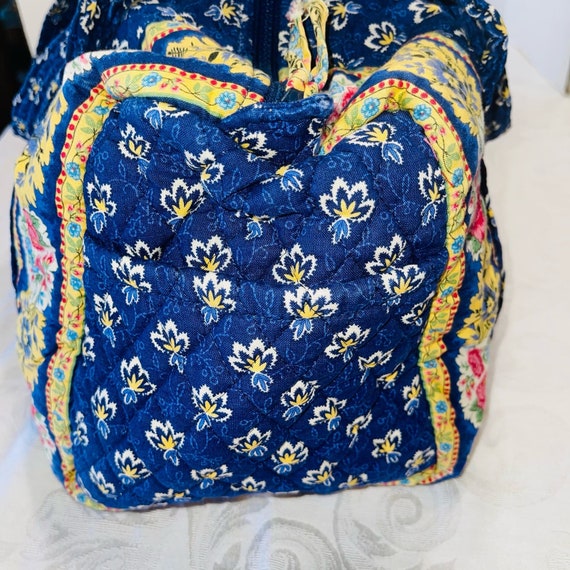 Vera Bradley Handbag Duffle Style Mason Blue Vint… - image 2