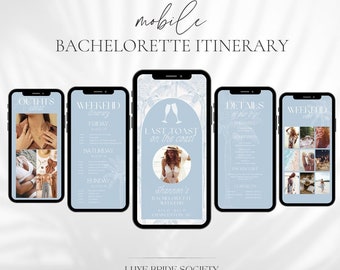 Digital Bachelorette Itinerary Template, Coastal Bachelorette Weekend Planner, Bachelorette Party Itinerary, Editable Invite Canva Template