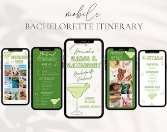 Digitale Bachelorette-Reiseplaner-Vorlage Margs und Matrimony Bachelorette-Wochenendplaner Bachelorette Party-Reiseplaner Bearbeitbare Canva Templat