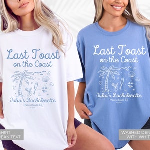 Last Toast On the Coast Bachelorette Shirt Coastal Beach Bachelorette Shirts Social Bach Club Shirt Personalized Luxury Bachelorette Shirts