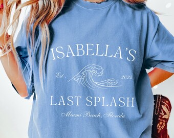 Custom Beach Bachelorette Shirts Brides Last Splash Shirts Tropical Bach Merch Logo Classy Bachelorette Gifts Coastal Bach Shirt Last Toast