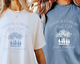 Küsten Cowgirl Bachelorette, Benutzerdefinierte Strand Bach Shirts, Western Bachelorette, letzter Toast auf der Küste Shirts, Cowgirl Bachelorette Geschenke