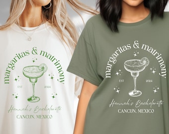 Margs and Matrimony Tshirt, Final Fiesta Bachelorette Shirt, Custom Mexico Bachelorette Party, Personalized Bride Tee Bach Bridesmaid favor