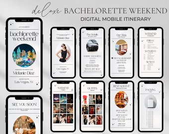 Digitale Bachelorette Reiseroute Vorlage, Bachelorette Wochenendplaner Vorlage, Bachelorette Party Reiseroute, bearbeitbare Invite Canva Vorlage