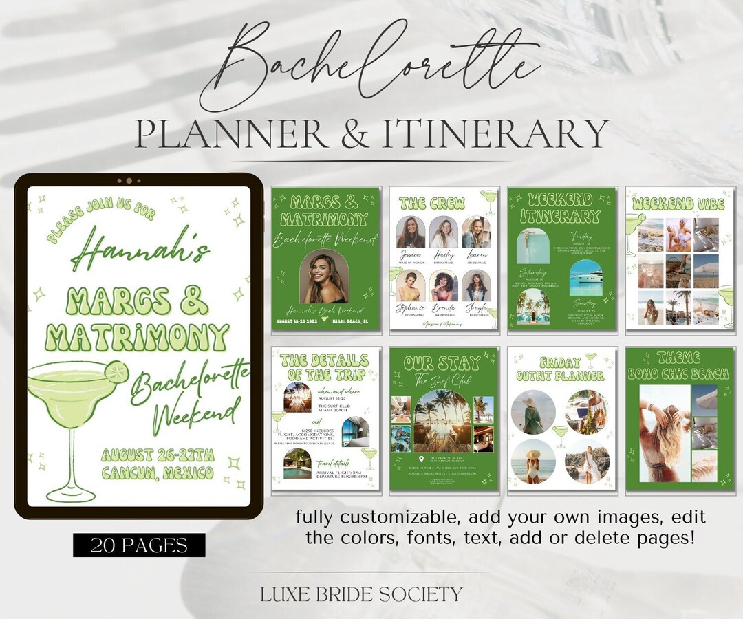 Margs and Matrimony Bachelorette Party Itinerary, Beach Bachelorette ...
