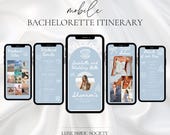 Digital Bachelorette Itinerary Template, Coastal Bachelorette Weekend Planner, Seashells and Wedding Bells, Editable Invite Canva Template