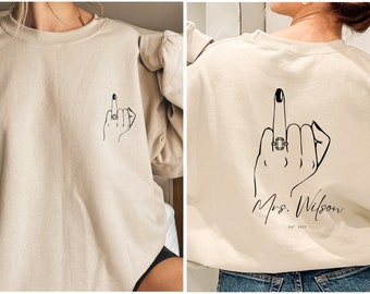 Personalized Mrs Sweatshirt Bride Sweatshirt Wifey Sweatshirt Gift Future Mrs Crewneck Bridal Shower Bachelorette Engagement Gift For Bride