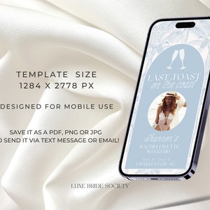 Digital Bachelorette Itinerary Template, Coastal Bachelorette Weekend Planner, Bachelorette Party Itinerary, Editable Invite Canva Template image 6