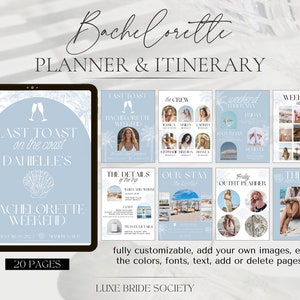 Last Toast on the Coast Bachelorette Weekend Planner, Coastal Bachelorette Itinerary Template, Bachelorette Party Invite, Bachelorette Canva
