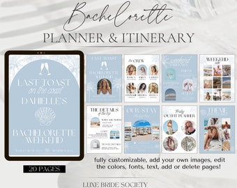 Last Toast on the Coast Bachelorette Weekend Planner, Coastal Bachelorette Itinerary Template, Bachelorette Party Invite, Bachelorette Canva