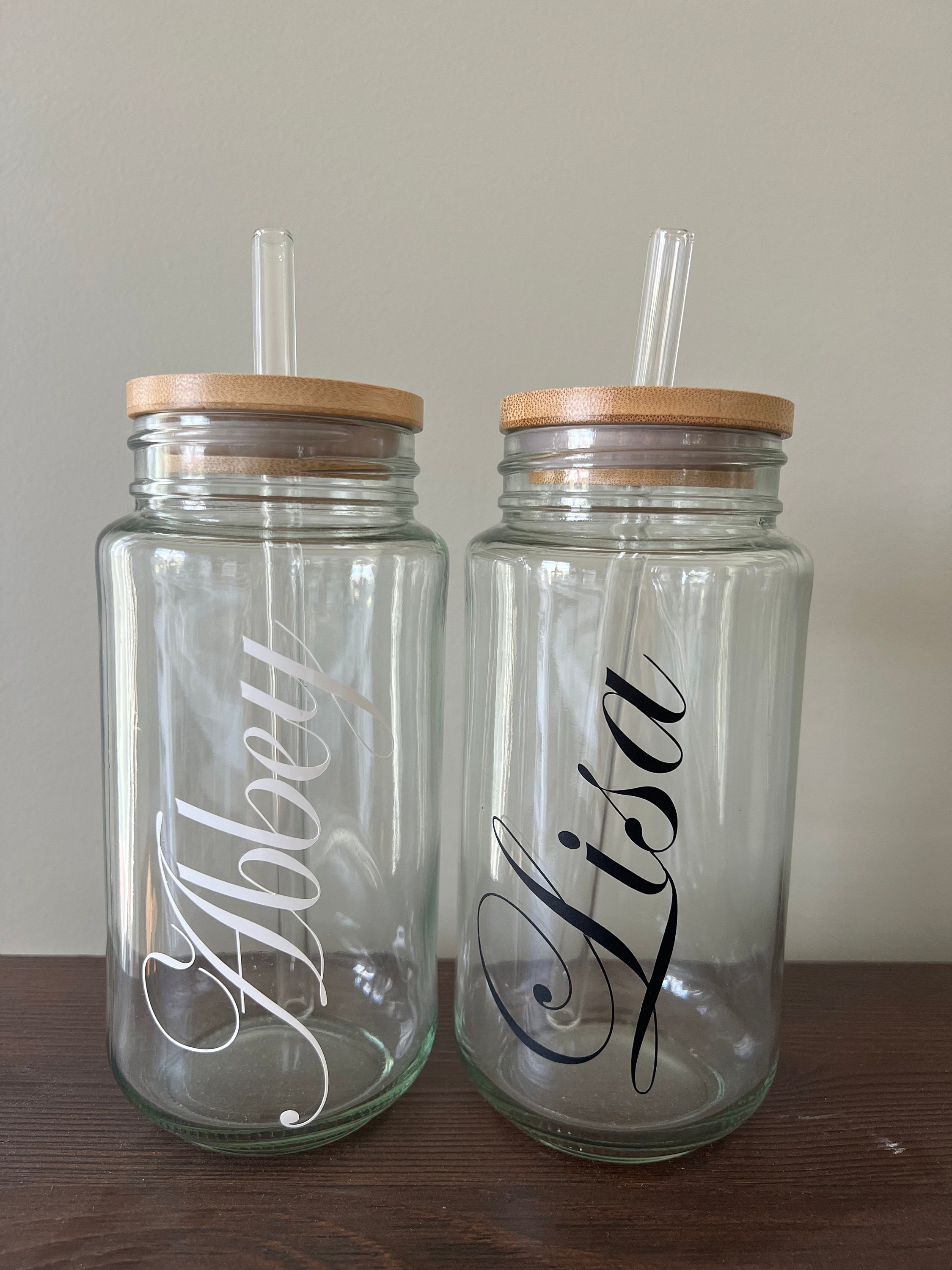 Glass Drinking Jars Etsy