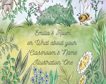 Personalized Children's Name Illustration Print – Custom Nursery Decor