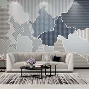 Papier peint amovible non collé de fond de motifs abstraits en forme de continent coloré auto-adhésif
