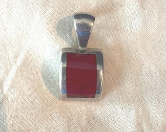 Vintage 925 Silver and Red Jasper Pendant