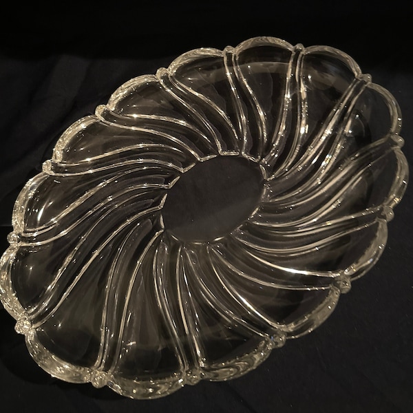Antique  Leaded Crystal Relish Dish
