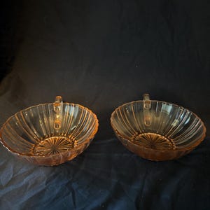Vintage Pink Depression Glass Ribbed Dessert Dishes