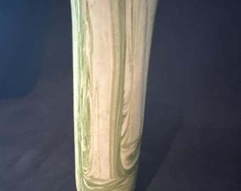 Vintage Green and Cream Bud Vase