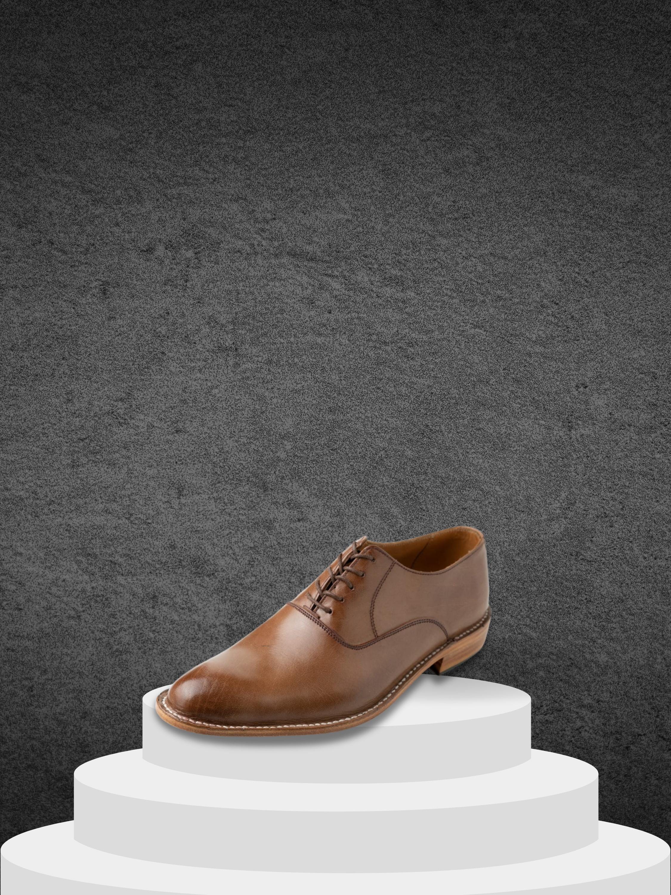 brown winter dress Men's Brown Cap Toe Oxford Shoes | Portugal main image 1