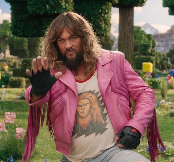 Men's Jason Momoa Inspired by A Minecraft Movie Pink Fringe