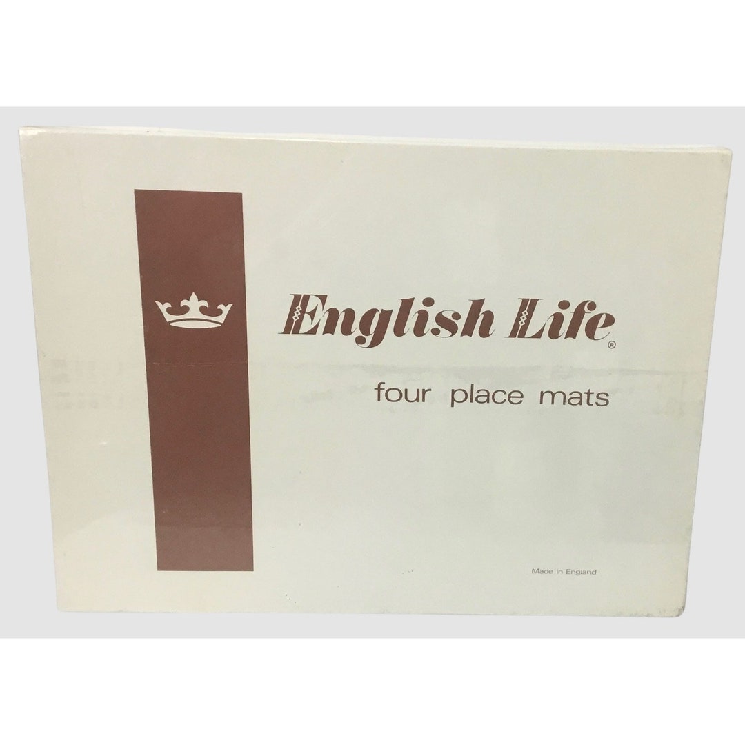 English Life Hard Cork Back Placemats Set of 4 New in Package, Sealed